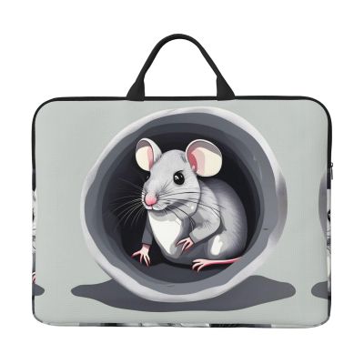 14in Mouse in The Hole Print Laptop Case Sleeve Bag - Travel-Friendly Accessory for Business, and Everyday Use