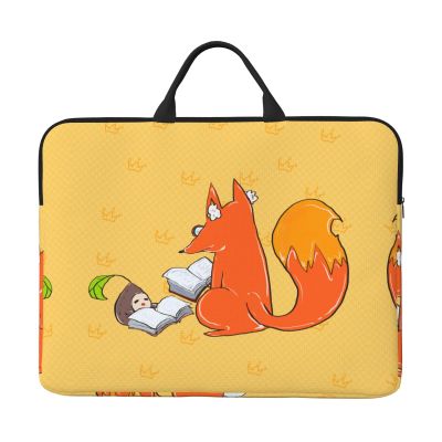 14in Sunflower Seeds and Foxes Print Laptop Case Sleeve Bag - Travel-Friendly Accessory for Business, and Everyday Use