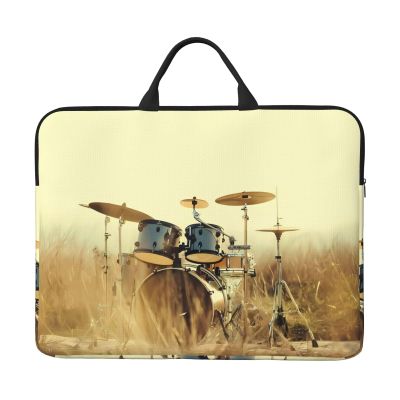 14in Music Drum in Field Print Laptop Case Sleeve Bag - Travel-Friendly Accessory for Business, and Everyday Use