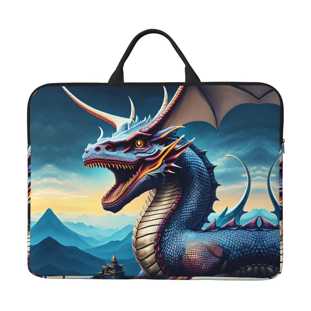 14in Roaring Dragon Print Laptop Case Sleeve Bag - Travel-Friendly Accessory for Business, and Everyday Use