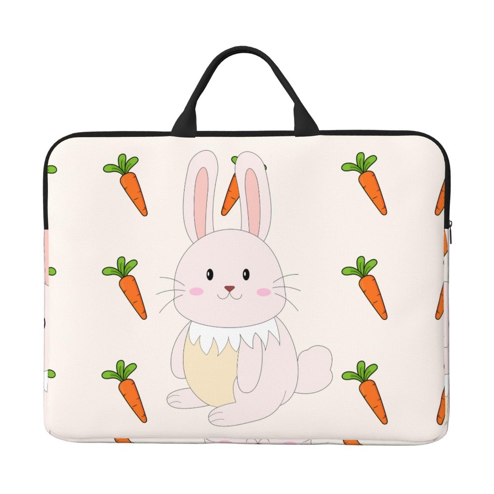 14in Smiling Rabbit Print Laptop Case Sleeve Bag - Travel-Friendly Accessory for Business, and Everyday Use