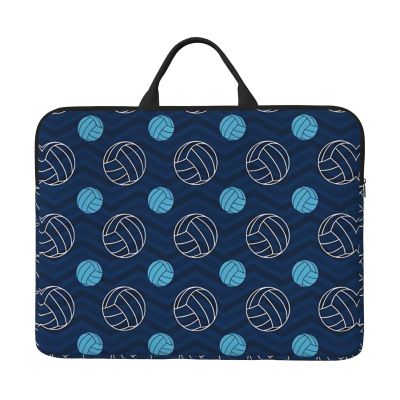 14in Blue Volleyball Print Laptop Case Sleeve Bag - Travel-Friendly Accessory for Business, and Everyday Use