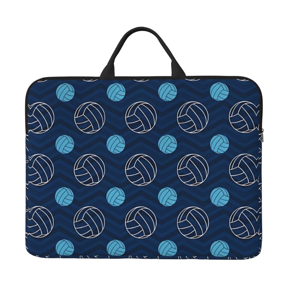 14in Blue Volleyball Print Laptop Case Sleeve Bag - Travel-Friendly Accessory for Business, and Everyday Use