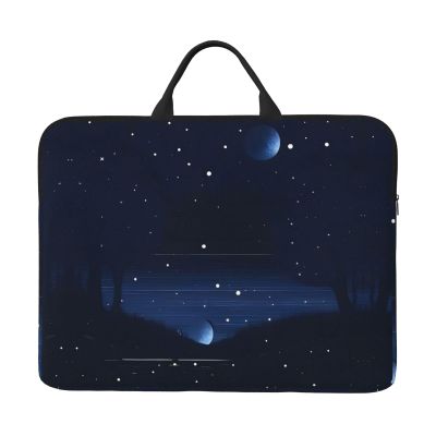 14in Dark Blue Night View Print Laptop Case Sleeve Bag - Travel-Friendly Accessory for Business, and Everyday Use