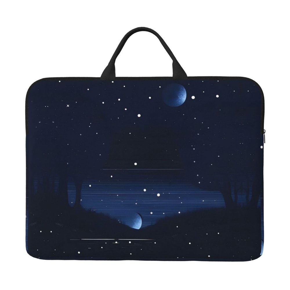 14in Dark Blue Night View Print Laptop Case Sleeve Bag - Travel-Friendly Accessory for Business, and Everyday Use