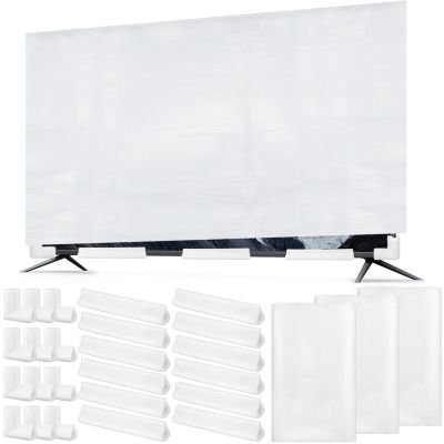 3 Pcs Cushioning Foam Kit Include Flat Screen TV Cover Fits up to 65'' W x 36'' H,12 Moving Corner Edge Protectors and 12 Foams Protection Strips for TV Display Screen Protector