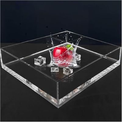 11.8*11.8*2.4IN High Transparent Photo Water Tank Decorative Prop, Shallow Photography Underwater Storage Tray For Advertising, Sturdy Acrylic Fish Tank Sink For Storage, Creative Portraits Photo(100x