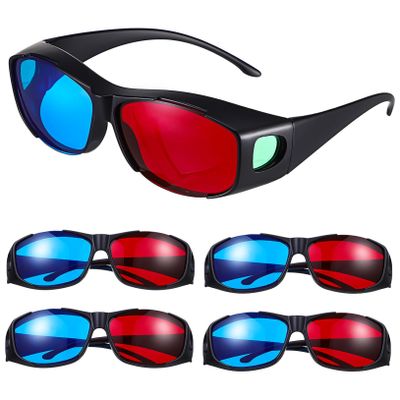 MERRYHAPY Glasses 5 Pack ES 3D Viewing Glasses for Movies Tvs Games Comfortable Lightweight Design
