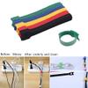 DEWADE 50pcs Colored Reusable Ties Hook and Loop Fastener Double-Sided Tape Nylon Cable Ties Strap Wire(Black) view 2