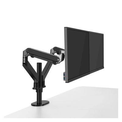 ADPVRLUQ OL-2Z Desktop 17-32 Inch Dual Monitor Mount Arm Full Motion Aluminum Monitor Stand Gas Spring Arm Each Load 2-8 kg(Black)