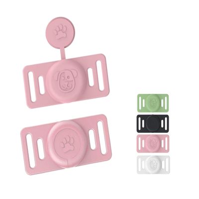 4 Pack Air Tags Dog Collar Holder,Waterproof Silicone Protective Cover for Apple Airtag Tracker Case,Cover and Holder Connection,Anti-Scratch Lost Airtag Holder for Pet Dog Cat Collar