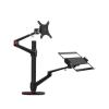 ADPVRLUQ OL-3L Aluminum Height Adjustable Desk Dual Arm 17-32 Inch Monitor Stand + 12-17 Inch Laptop Stand Full Motion Mounting Arm(OLL-3L-B) view 1