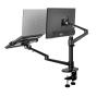 ADPVRLUQ OL-3L Aluminum Height Adjustable Desk Dual Arm 17-32 Inch Monitor Stand + 12-17 Inch Laptop Stand Full Motion Mounting Arm(OLL-3L-B) view 2