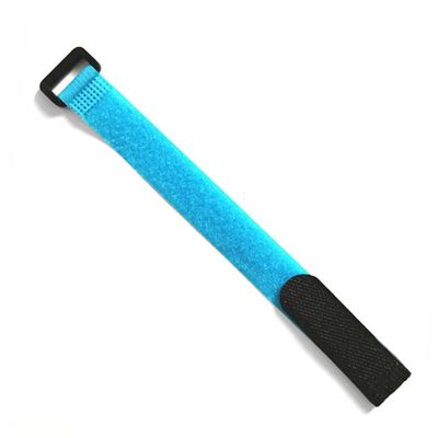 DEWADE 10Pcs/Lot 2x40cm Width Reverse Buckle Magic Hook Loop Nylon Fastener Cable Ties Strap Sticky Line Finishing(Sky Blue)