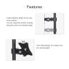 ADPVRLUQ 14-27 Inch Height Adjustable Metal Base Support Monitor Desk Stand Single Screen Mounting Bracket Computer PC Arm Vesa XDZ25 view 3