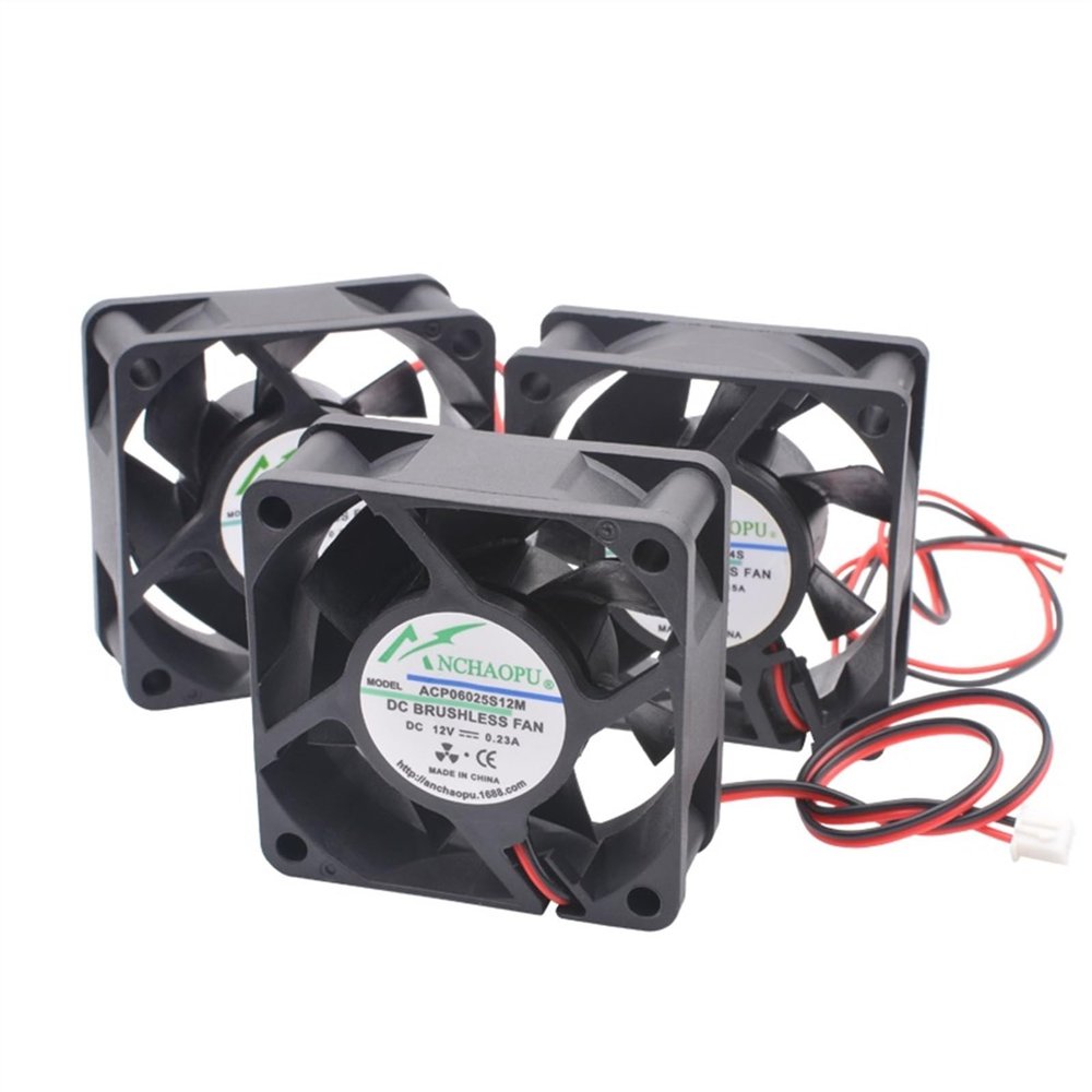 1PCS ACP6025S 6cm 60mm Fan 60x60x25mm DC5V 12V 24V USB 2 Wires Suitable for Power Supply Charger Inverter Cooling Fan(5V USB Plug)