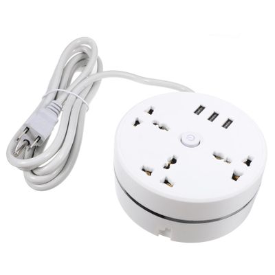 Angoily 2.8m Multi-Outlet USB Ports and Outlets Portable and Retractable Design for Travel and Home Use Overload Compatible Voltage