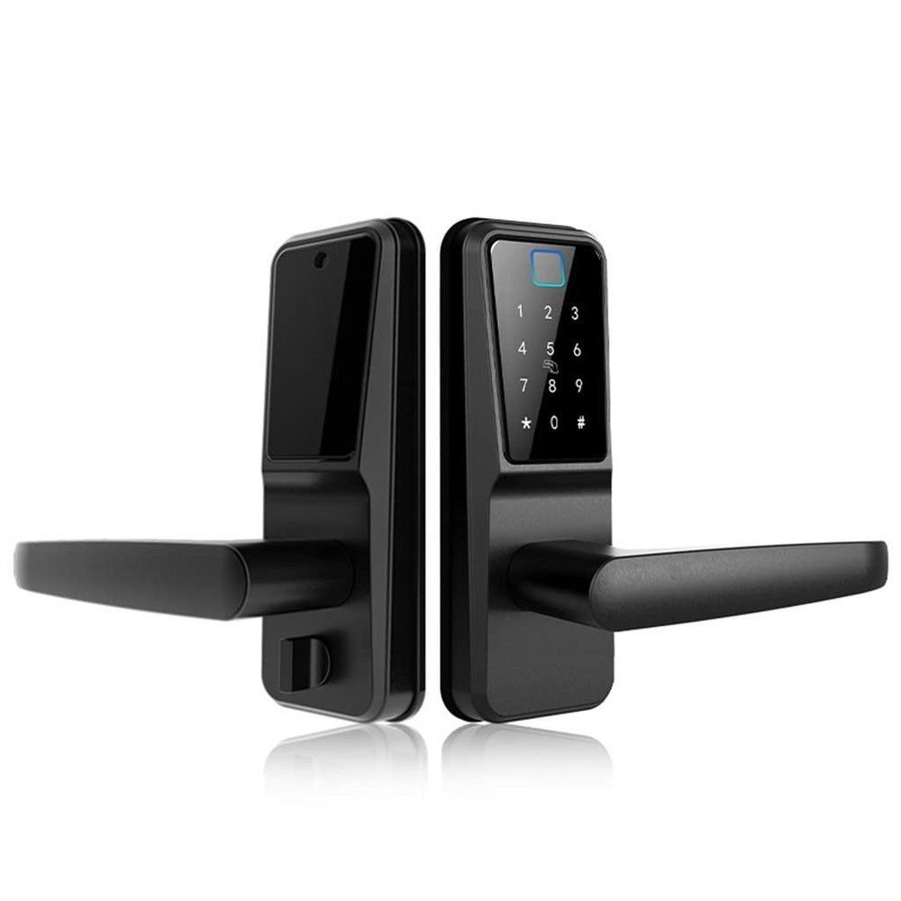 PNAWLLCF Waterproof Outdoor TUYA Fingerprint Lock APP Code Keyless Smart Lock Electronic Door Lock for Aluminum Door/Iron Gate(D,170)