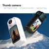 2.7K Action Camera, Thumb Action Camera Small Body Camcorder with 1.47 inch Display, 180 Degree Rotating Lens, 12MP Image Pixels, Automatic Capturing (White) view 4