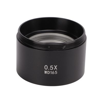 Microscope Lens, 3X-7X Reduction Multiples, Metal Body, Optical Glass, Bright Clear Imaging, M48mm Threaded Interface, Microscope Objective Lens (0.5X)