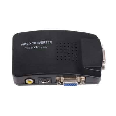DOITOOL Composite S-Video to Vga Converter Box Video and Audio Adapter with Resolutions Compatible with Monitors for Gaming Streaming and Online Viewing