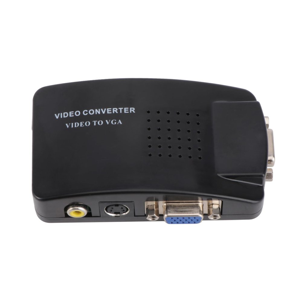 DOITOOL Composite S-Video to Vga Converter Box Video and Audio Adapter with Resolutions Compatible with Monitors for Gaming Streaming and Online Viewing