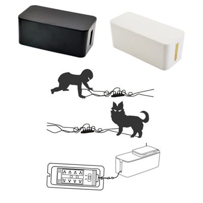 Angoily Desk Cable Management Box Electrical Box Cable Cover Power Strip Organizer Cord Organizer for Home Office