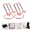NAMOARLY Elegant Wrought Iron Electroplating Phone Holder for Home Office Wall-Mounted Phone Stand for Recording Desk Storage view 4