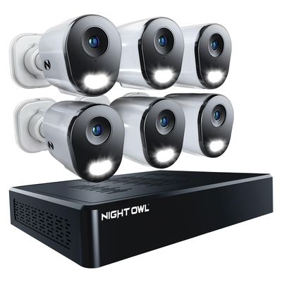 Night Owl 12 Channel NVR Security System with 2TB Hard Drive and 6 Wired IP 4K Plus Deterrence Cameras
