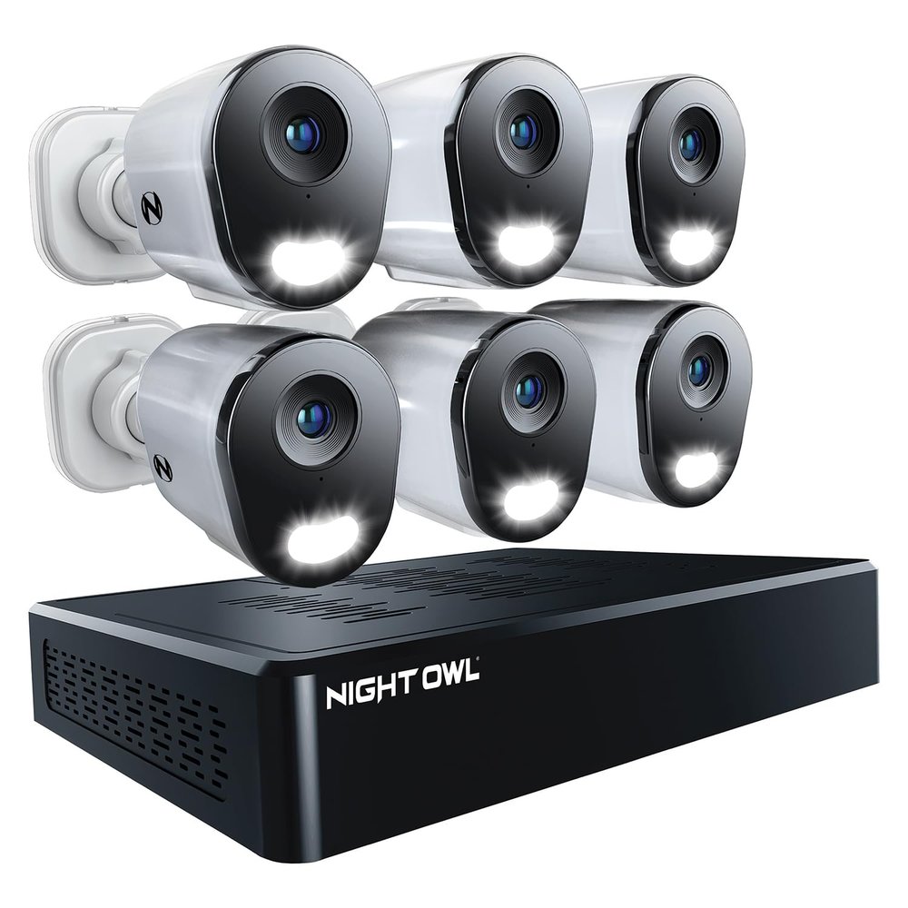 Night Owl 12 Channel NVR Security System with 2TB Hard Drive and 6 Wired IP 4K Plus Deterrence Cameras