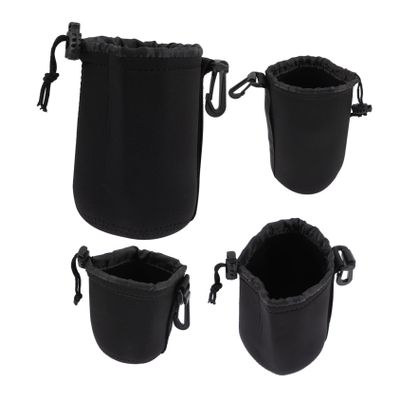 MERRYHAPY 4pcs Lens Case Camera Lens Storage Bag Drawstring Large Window Pouch Pouch