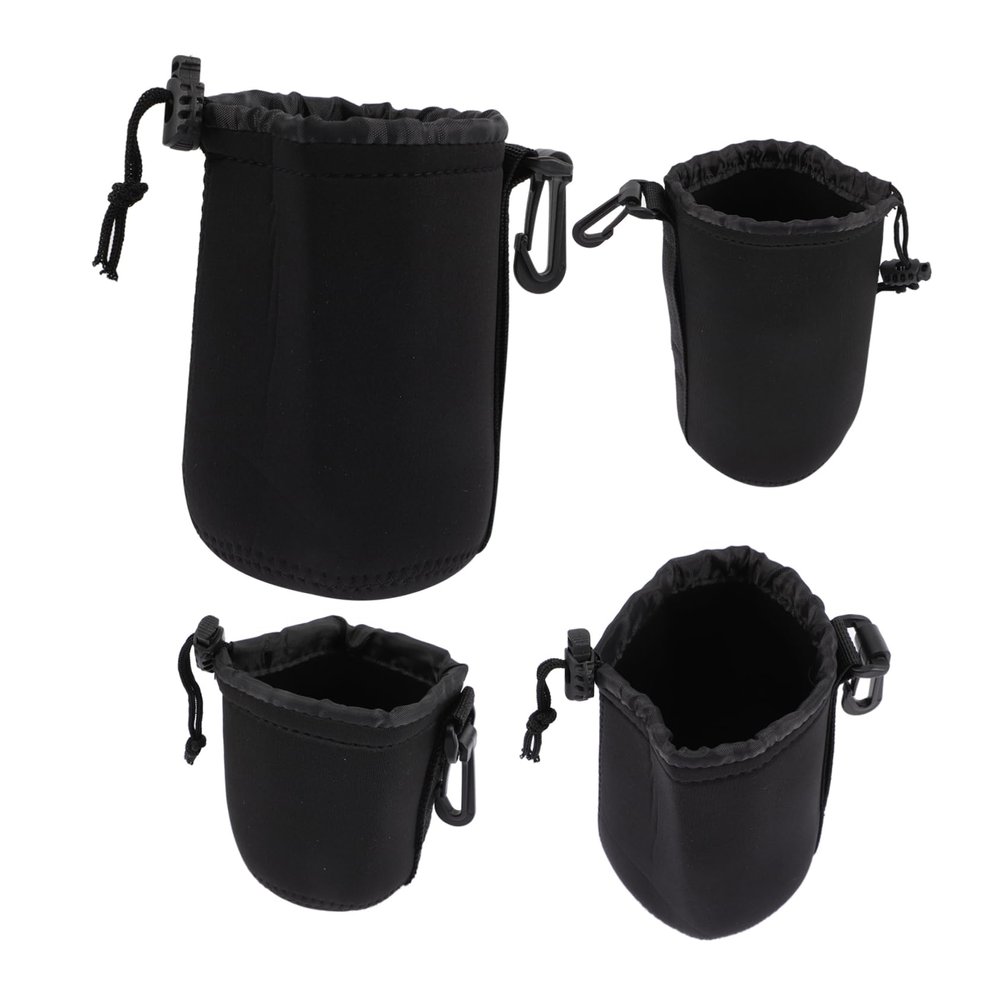 MERRYHAPY 4pcs Lens Case Camera Lens Storage Bag Drawstring Large Window Pouch Pouch