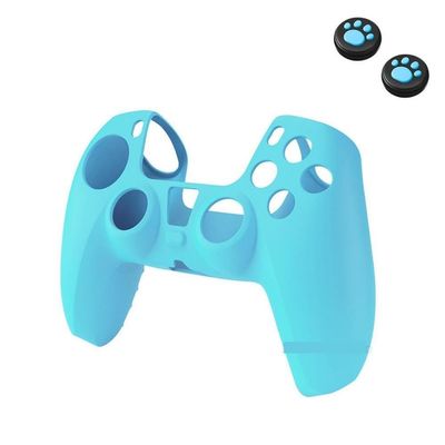 ZLxGMK Skin Cover Compatible with PS5 Controller Anti-Slip Rubber Case Compatible with PS5(Light Blue)
