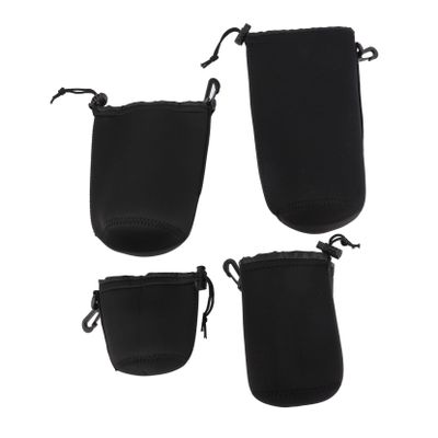 Gadpiparty 4pcs Protective Camera Lens Case Lens Pouch Drawstring Closure Compact for Camera Lenses