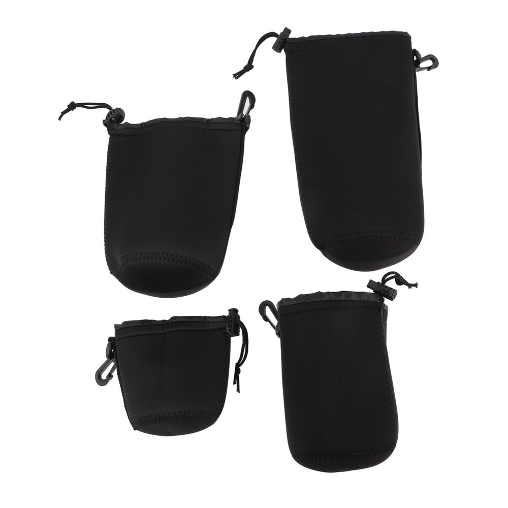 Gadpiparty 4pcs Protective Camera Lens Case Lens Pouch Drawstring Closure Compact for Camera Lenses