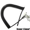 Spiral Telescopic Spring Coiled Cable Wire, 3 Core 1.5mm2 Black Spiral Power Cord Copper Core Telescopic Spring Cable(Black,Strech 2.5 Meters) view 4