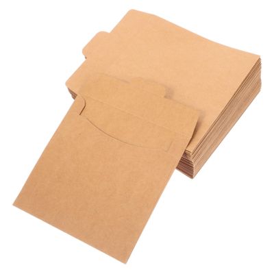 FOYTOKI 50Pcs Vintage Kraft Paper Cd Dvd Sleeves Storage Cases Thick Square Envelopes for Disc Protection DIY Wedding Cd Packaging Natural Paper Mailers for Media Storage