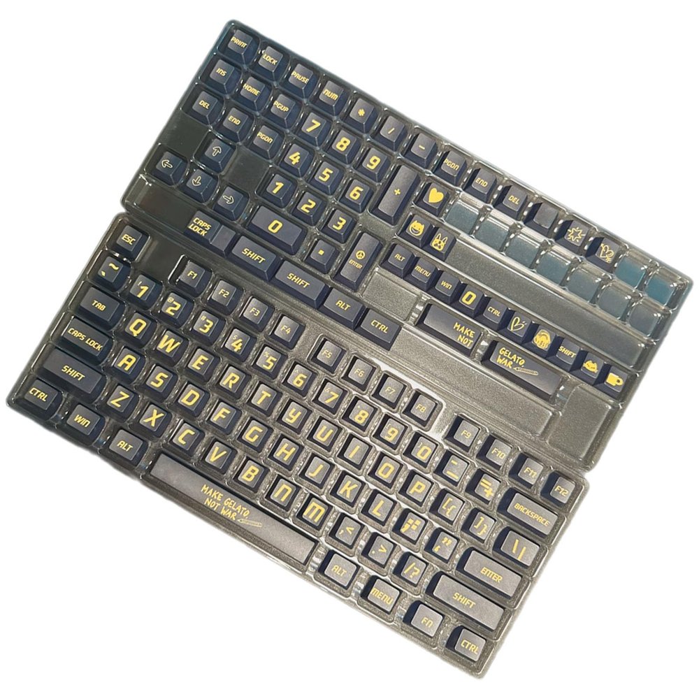 130PCS Black Keycaps Heat Subbed Keycaps Set Suitable for Mechanical Keyboards Decoration and Enhances Typing