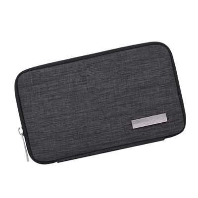 ARTIBETTER 300d Polyester Digital Storage Case Electronics Organizer Usb Cable Bag Earphone Pouch 3 Elastic Straps 2 Pockets Compact for Travel