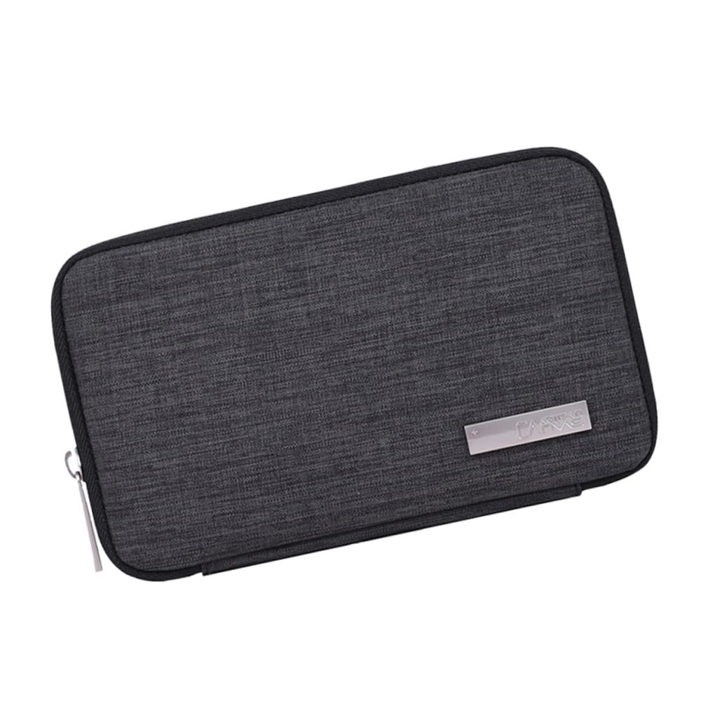 ARTIBETTER 300d Polyester Digital Storage Case Electronics Organizer Usb Cable Bag Earphone Pouch 3 Elastic Straps 2 Pockets Compact for Travel