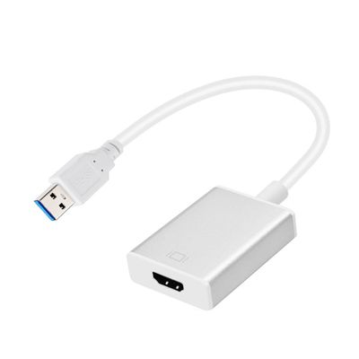 ARTIBETTER USB to Video Adapter Converter for Pc Laptop Supports Multi-Screen Setup Silver Color No Driver Required for Projector and Monitor Use