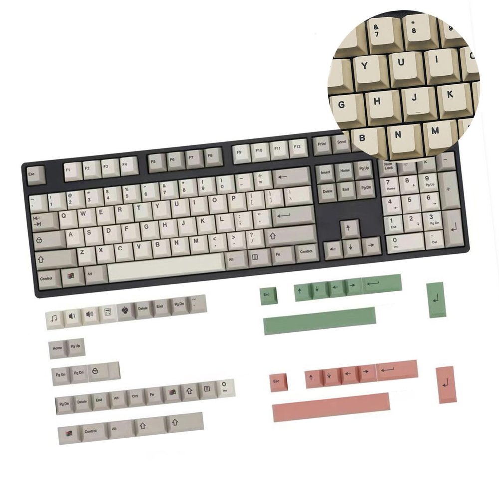 149 Key Backlight Keycaps Retro 9009 English/Korean/Japanese/Russian Keycap for Mechanical Keyboards Offering Durabiltiy