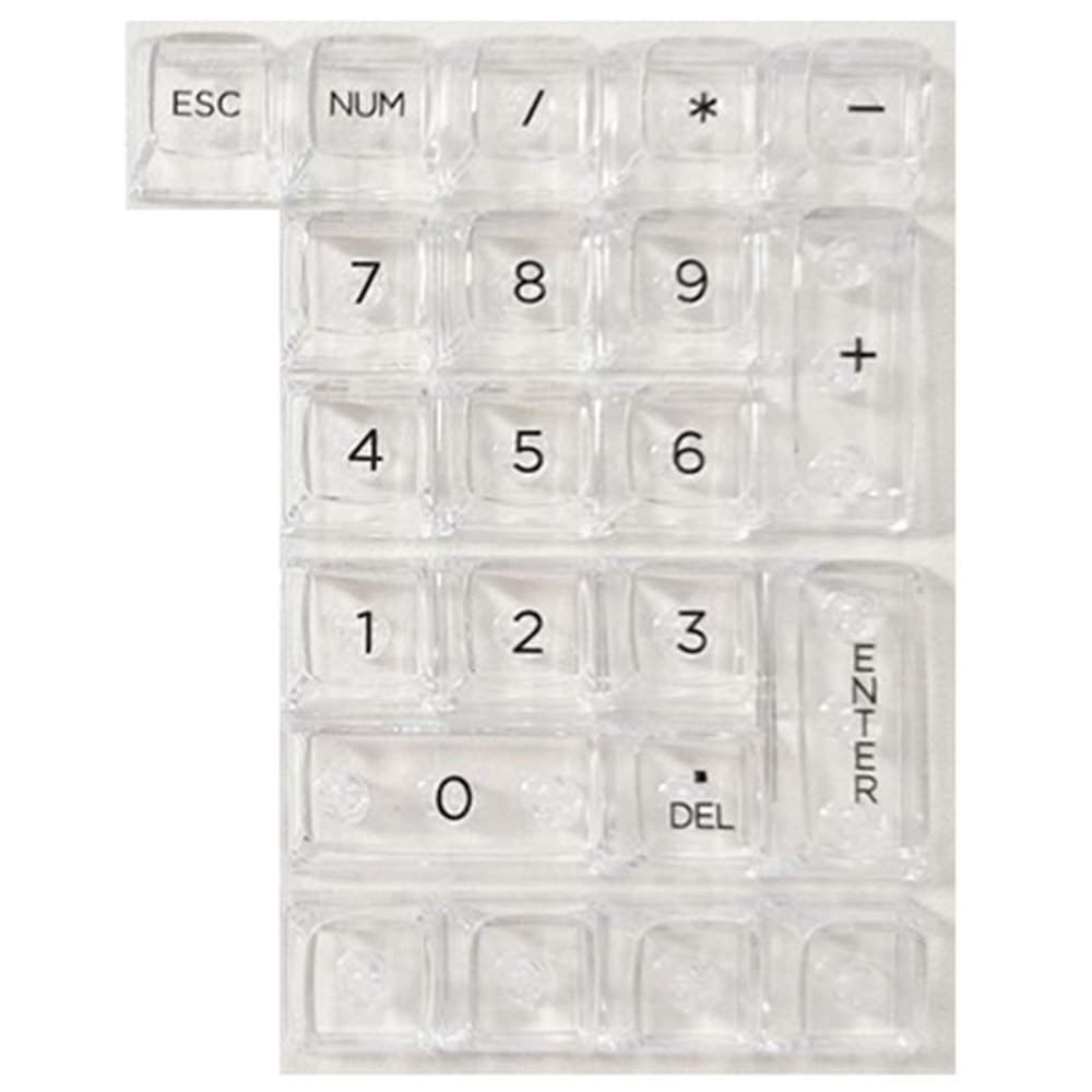 22Key Clear Keycaps for Improve Visual Appeal and Durability On Numeric Keypads MX Keycaps