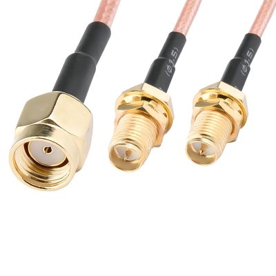 Kangnice RG316 Cable Y Type Splitters Combiner SMA Female to Double SMA Male 1 to 2 Female for 3G Routers Networking Card