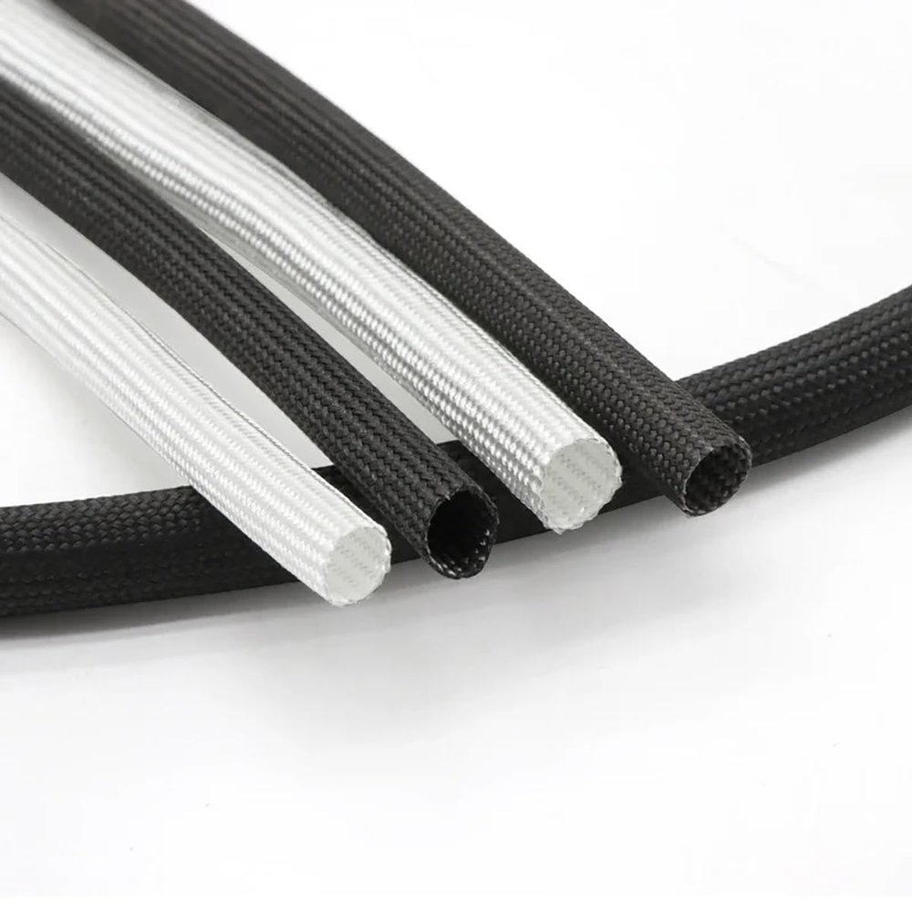 Black Fiberglass Heat Shield Sleeve 5 Meters, Insulation Braid Sleeving 600 Deg. Diameter 1mm/1.5mm/2mm/3mm(White,1.5mm)