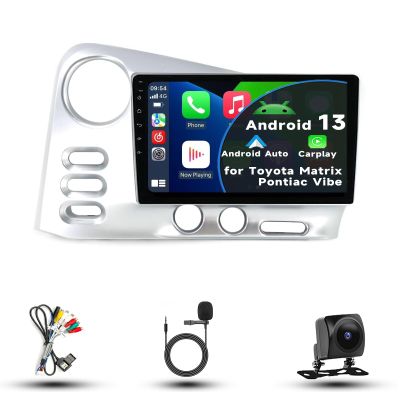 Car Radio Stereo for Toyota Matrix Pontiac Vibe 2003 2004, Android 13, 9" IPS Touch Screen Upgrade Dash Kit with Car-Play & Android Auto, GPS Navigation DSP SWC 5G WiFi Camera 8CORE 8+256GB