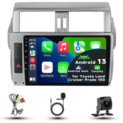 Car Radio Stereo for Toyota Land Cruiser Prado 150 2014-2017, Android 13, 10.1" IPS Touch Screen Upgrade Dash Kit with Car-Play & Android Auto, GPS Navigation DSP SWC 5G WiFi Camera 8CORE 6+128GB