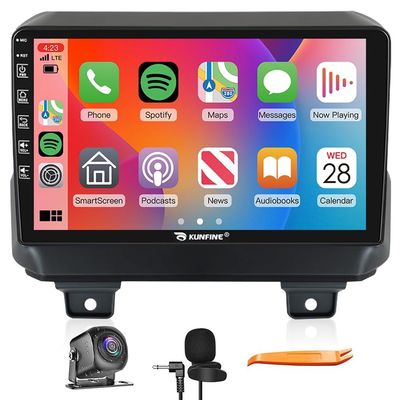 CarPlay Android Auto Navigation Stereo GPS Radio Reverse Camera Display 10" IPS Touchscreen Headunit Tablet Pad Media Player for Jeep Wrangler JL 2018-2023, if Applicable Quad Core 4G+64G