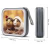 JTREHY 40 Sheets Capacity CD Case Storage Bag,Cute Guinea Pigs Printed Portable Zipper CD DVD Case Holder Large Capacity CD Wallet for Car, Home, Office, Games Disc, Audio Music view 2