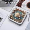 JTREHY 40 Sheets Capacity CD Case Storage Bag,Ocean Shell Art Printed Portable Zipper CD DVD Case Holder Large Capacity CD Wallet for Car, Home, Office, Games Disc, Audio Music view 4
